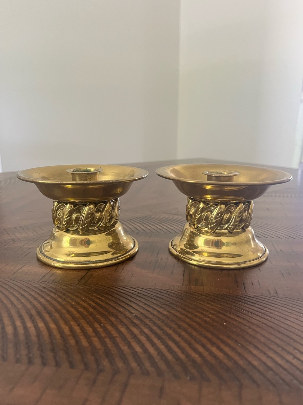 Two Vintage Colonial Virginia Hampton VA Brass Candlestick Holders See details